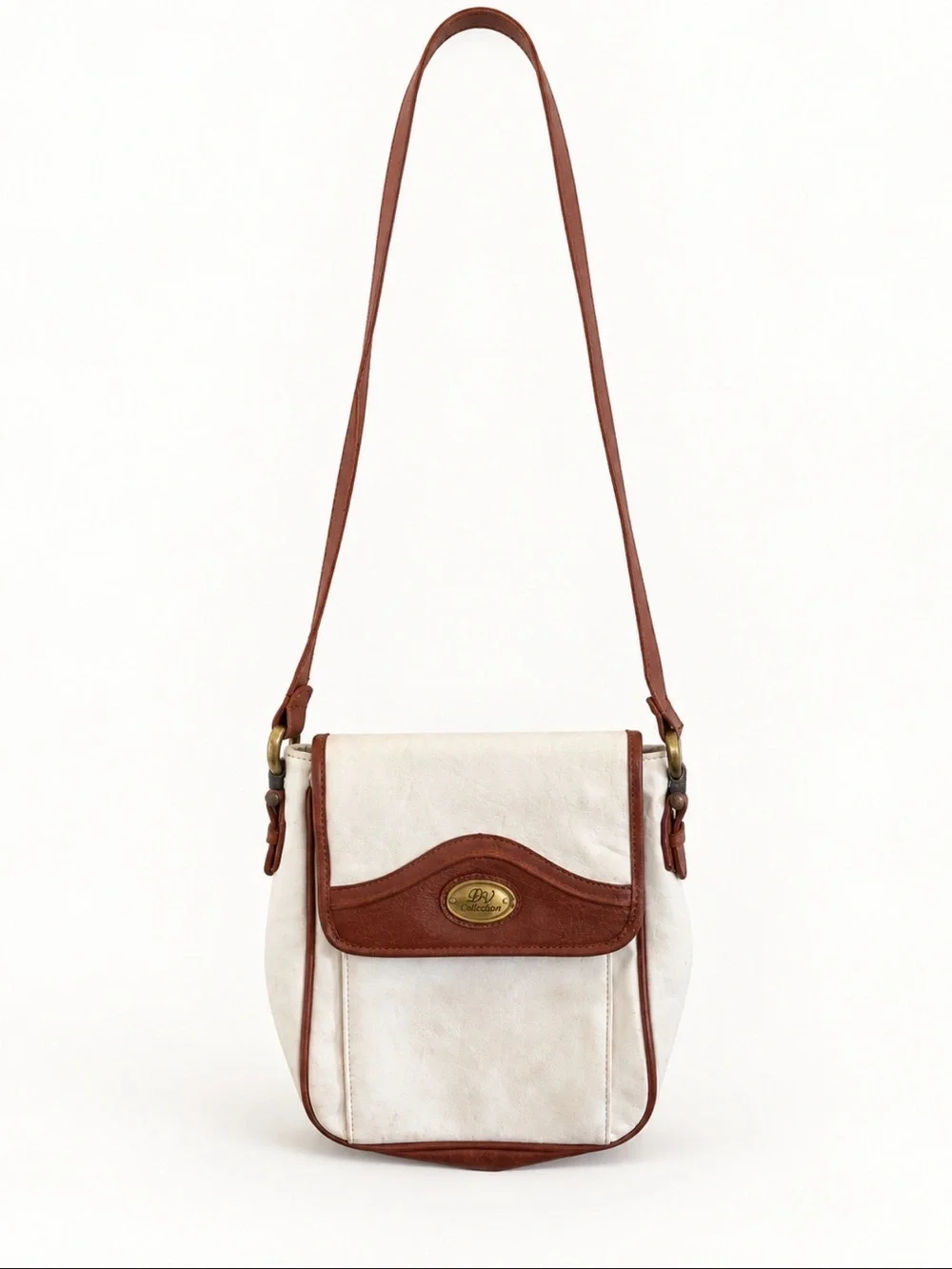 Vintage DV Collection Cream Brown Crossbody Bag Y2K Western